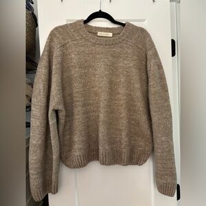 Micaela Greg Camel Speckle Boucle Sweater Tan Size Large